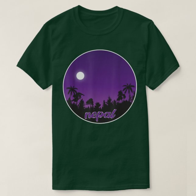 nepal By night with Palms  T-Shirt (Design Front)
