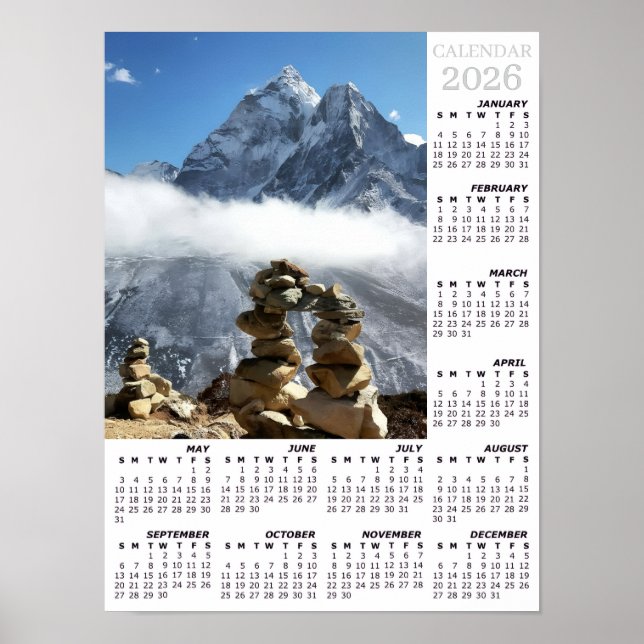 Nepal Calendar 2026, Ama Dablan, Sagarmatha Poster (Front)