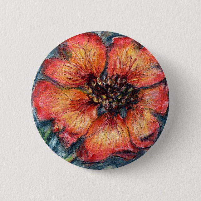 Nepal Cinquefoil Flower 6 Cm Round Badge (Front)