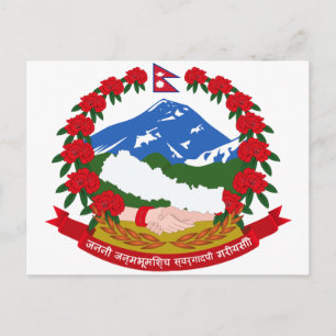Nepal coat of arms postcard
