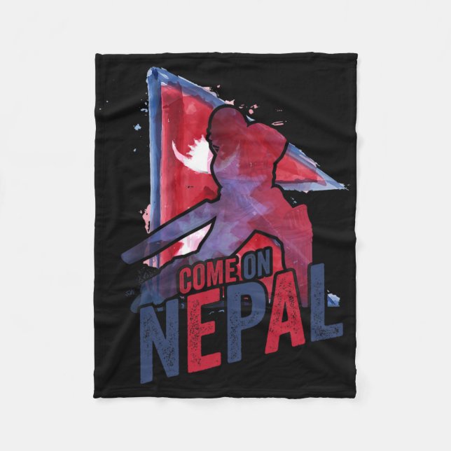 Nepal Cricket Jersey Nepali Flag Supporter Cricket Fleece Blanket (Front)