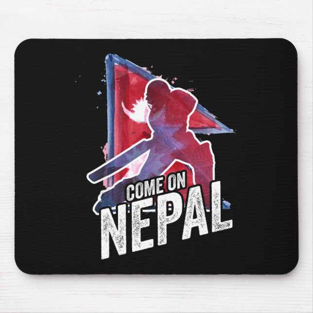 Nepal Cricket Jersey Nepali Flag Supporter Cricket Mouse Mat (Front)