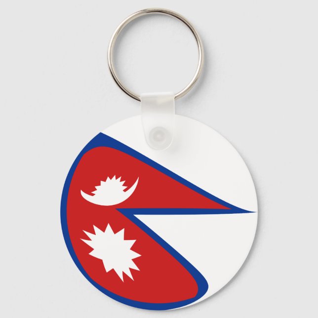 Nepal Fisheye Flag Keychain (Front)