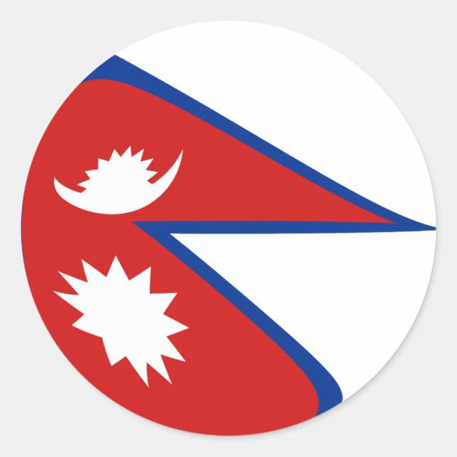 Nepal Fisheye Flag Sticker (Front)