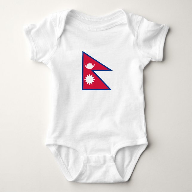 Nepal Flag Baby Bodysuit (Front)