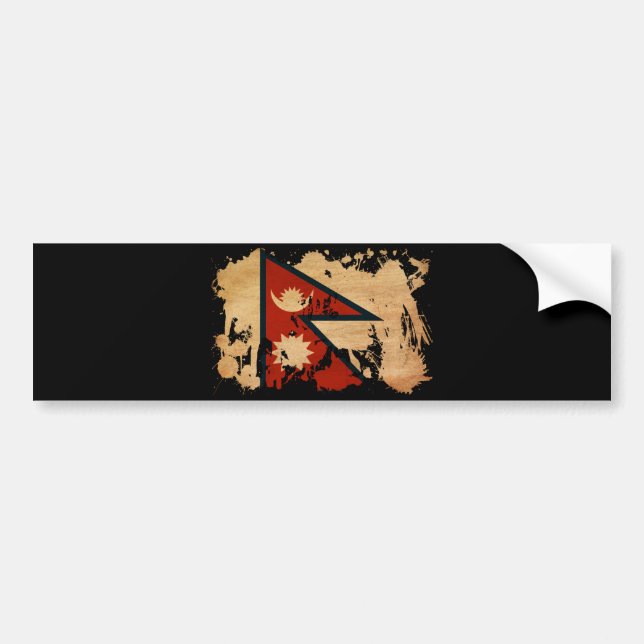 Nepal Flag Bumper Sticker (Front)
