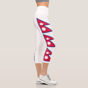 Nepal Flag Capri Leggings