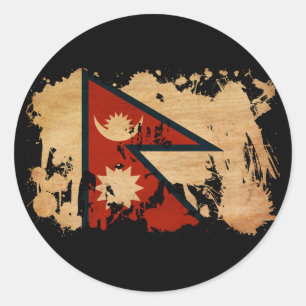 Nepal Flag Classic Round Sticker