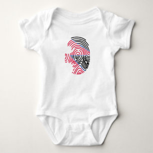 Nepal Flag Fingerprint Baby Bodysuit