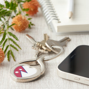 Nepal flag key ring
