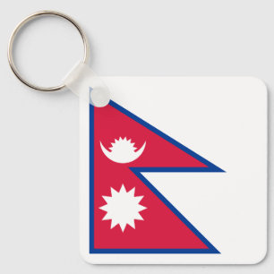 Nepal Flag Key Ring