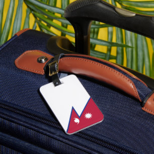 Nepal flag luggage tag