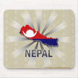Nepal Flag Map 2.0 Mouse Mat
