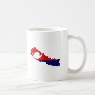 Nepal flag map coffee mug