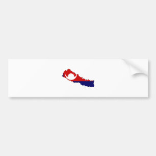 Nepal Flag Map full size Bumper Sticker