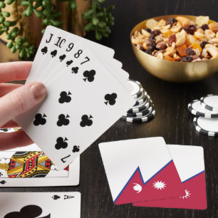 Nepal flag playing cards