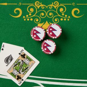 Nepal flag poker chips