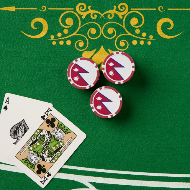Nepal flag poker chips (Poker Table (Stack))