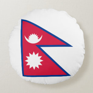 Nepal Flag Round Cushion