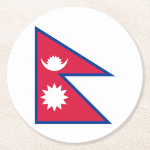 Nepal Flag Round Paper Coaster