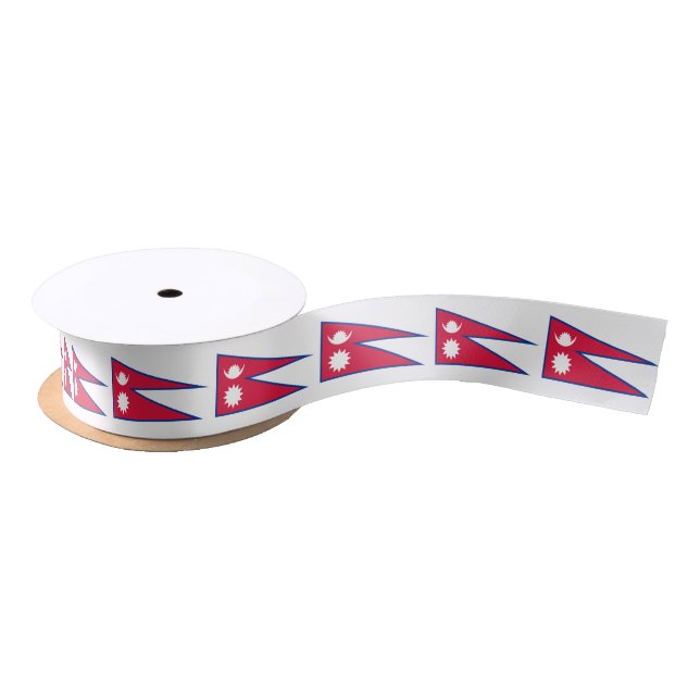 Nepal Flag Satin Ribbon (Spool)
