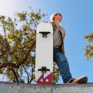 Nepal flag skateboard