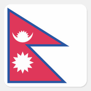 Nepal Flag Square Sticker