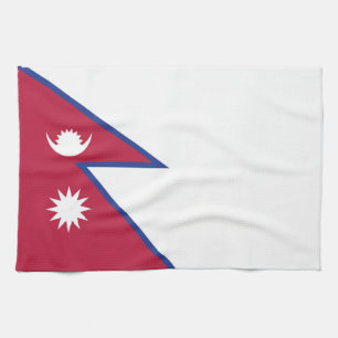 Nepal flag tea towel