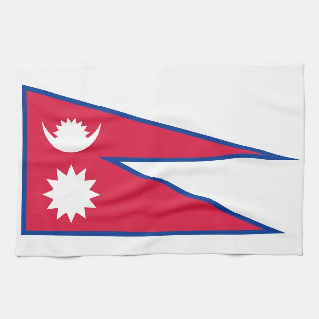 Nepal Flag Tea Towel (Horizontal)