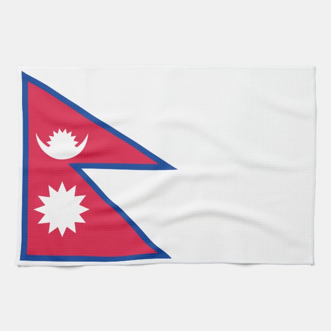 Nepal Flag Tea Towel (Horizontal)
