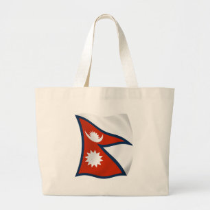 Nepal Flag Tote Bag