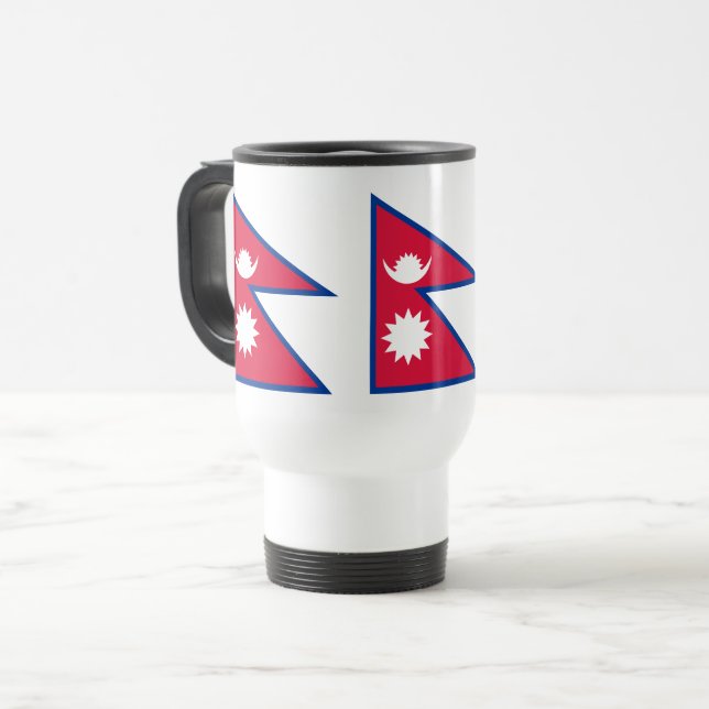 Nepal Flag Travel Mug (Front Left)