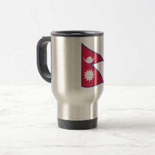 Nepal Flag Travel Mug
