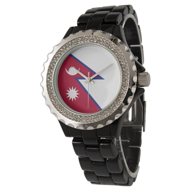 Nepal flag watch (Angled)