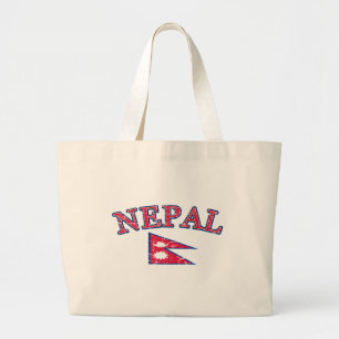 Nepal football design large tote bag