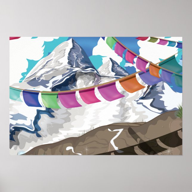 Nepal Himalayan Prayer Flags Travel poster (Front)