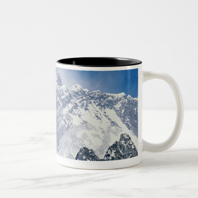 Nepal, Himalayas, view of Mt Everest from Gokyo Two-Tone Coffee Mug (Right)