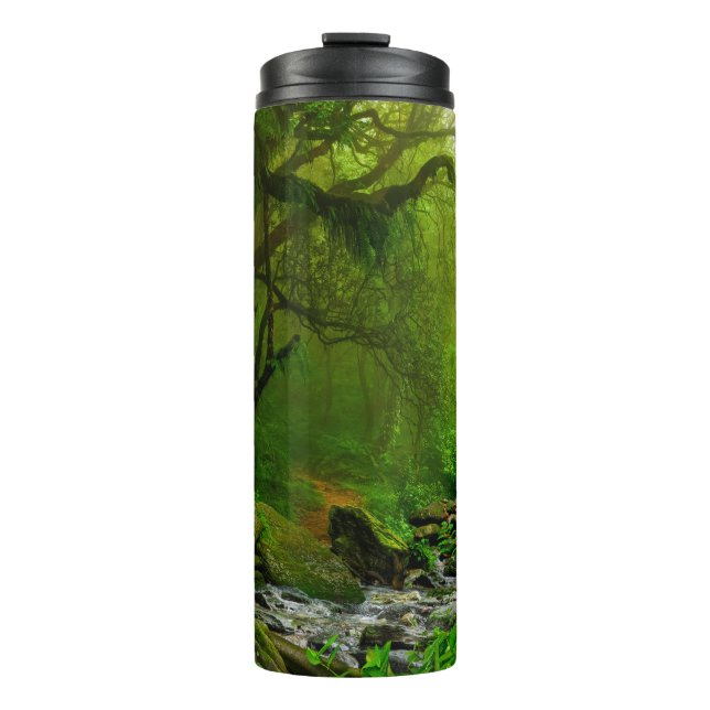 Nepal jungle with riverjungle,forest,ground,river, thermal tumbler (Front)