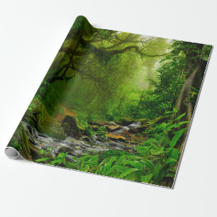 Nepal jungle with riverjungle,forest,ground,river, wrapping paper