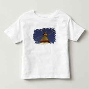 Nepal, Kathmandu. Under prayer flags, watchful Toddler T-Shirt