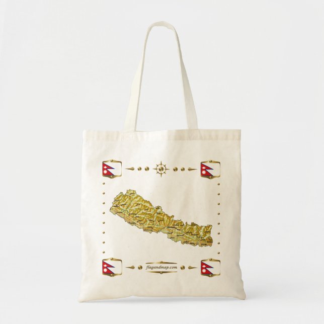 Nepal Map + Flags Bag (Front)