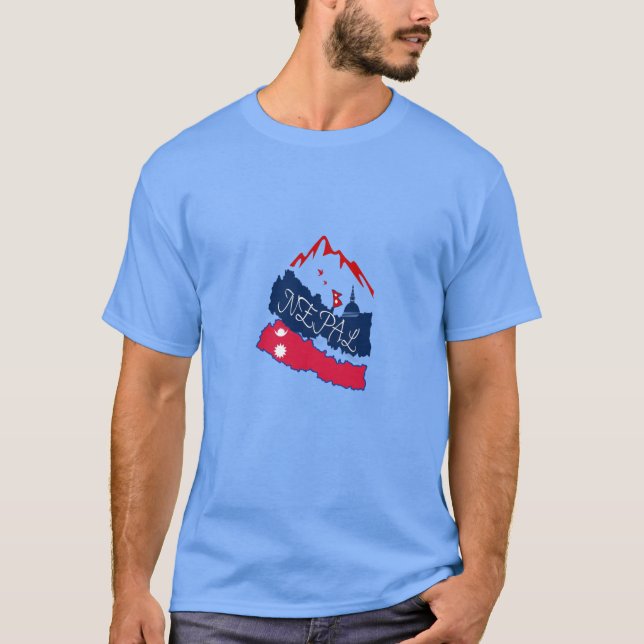 Nepal mountain flag  T-Shirt (Front)