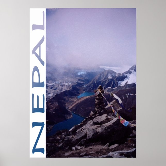 Nepal Mountain Scene Poster (Front)