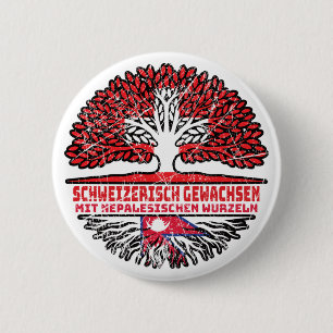 Nepal Nepalesisch Schweizer Schweiz Baum Wurzel 6 Cm Round Badge