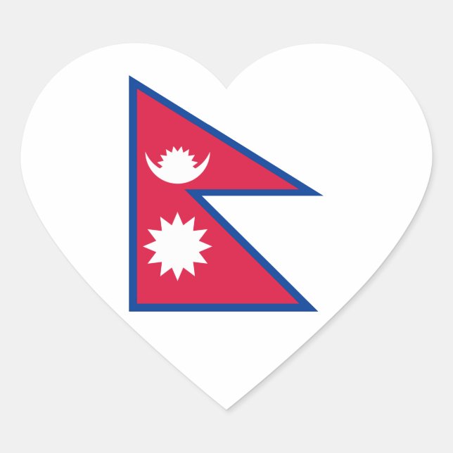 Nepal – Nepali Flag Heart Sticker (Front)