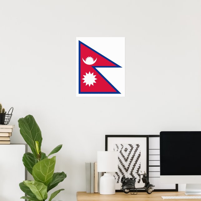 Nepal – Nepali Flag Poster (Home Office)
