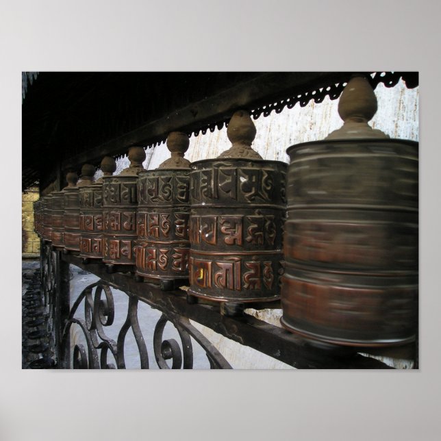 Nepal prayer wheels poster (Front)