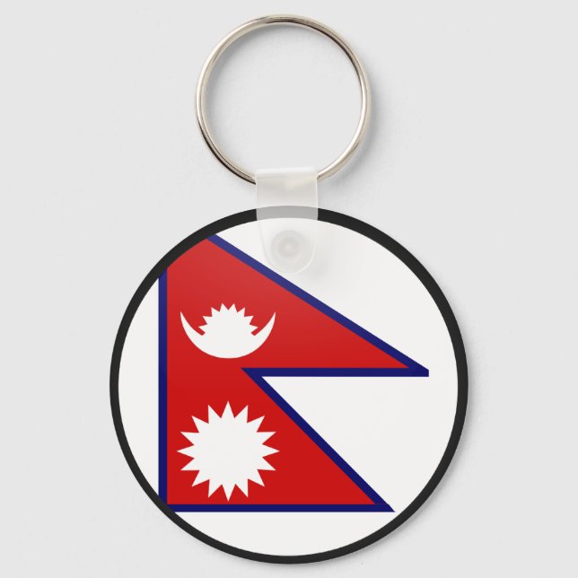Nepal quality Flag Circle Key Ring (Front)