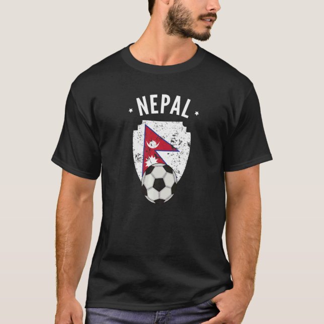 Nepal Soccer Nepal Flag Football Nepali Pride Root T-Shirt (Front)