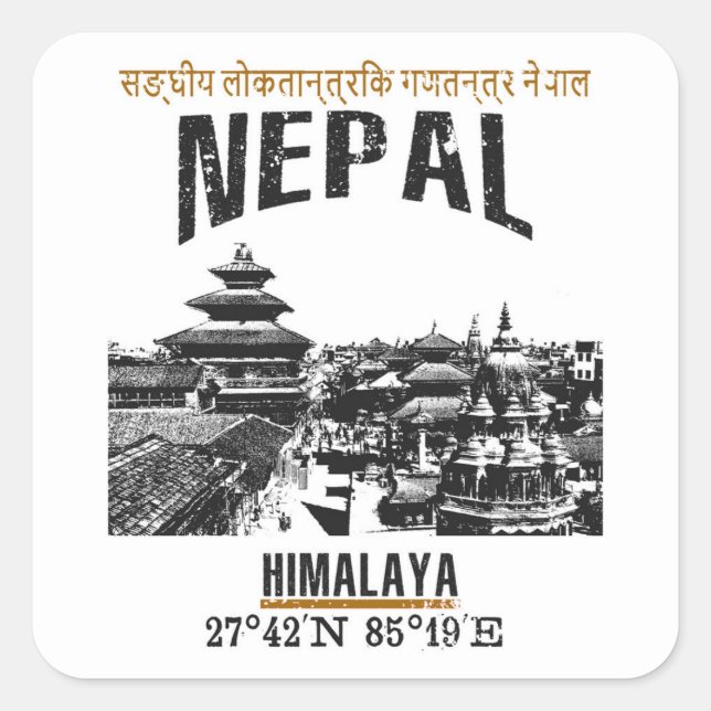 Nepal Square Sticker (Front)